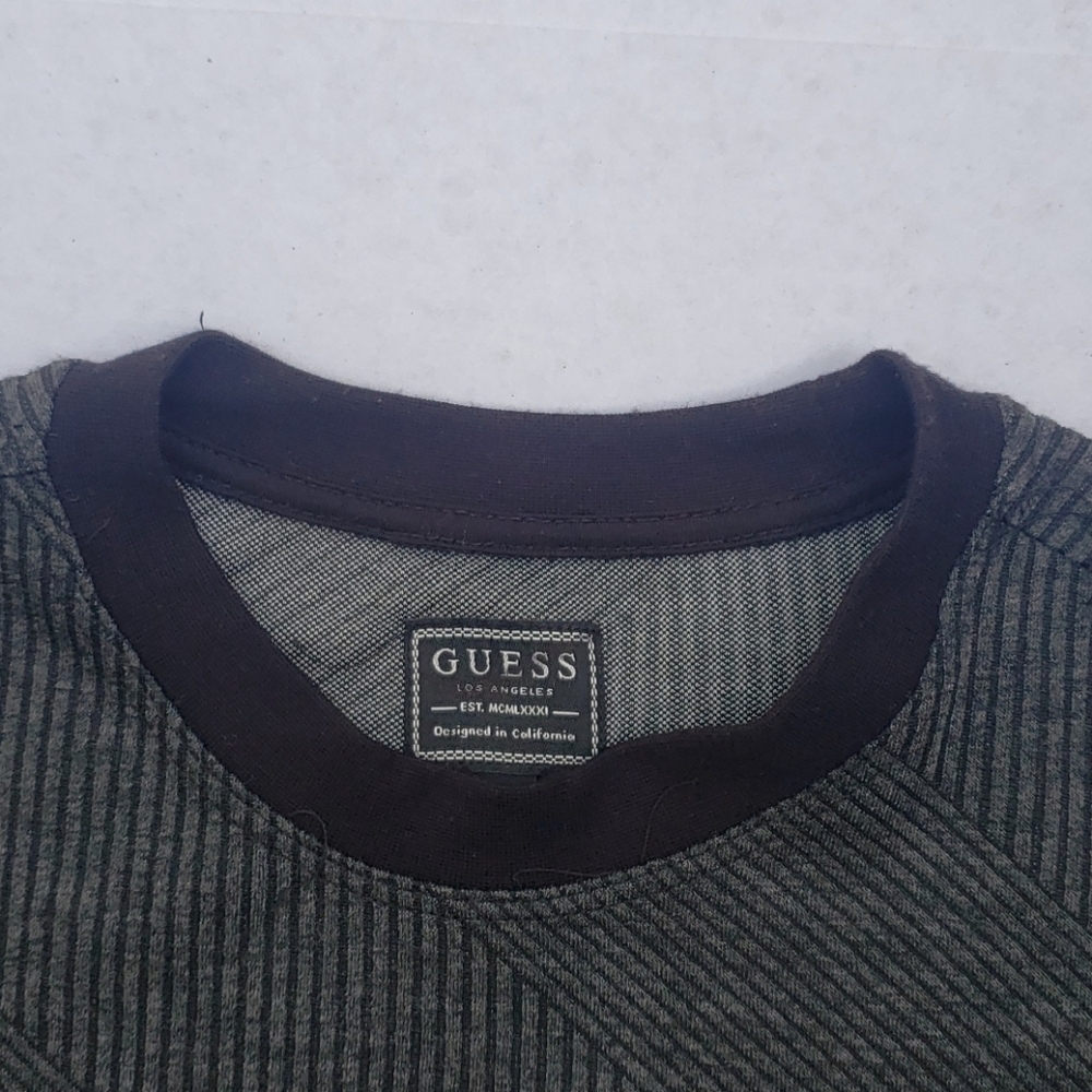 New GUESS Men's Multi-Linear Ribbed Knit Tee Sz S - Picture 8 of 8